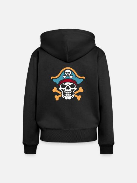 Pirat - Frauen Premium Bio Zip Hoodie - Schwarz