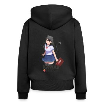 kawaii desu ne? Sweet, wasn't it? - Women's Premium Organic Zip Hoodie - black - Back - Julia (174cm)