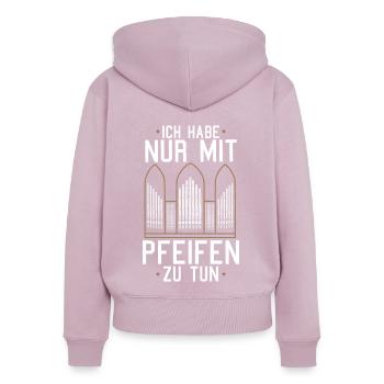 Orgelspieler Orgel Pfeifenorgel Organist - Frauen Premium Bio Zip Hoodie - Altrosa - Hinten - Julia (174cm)