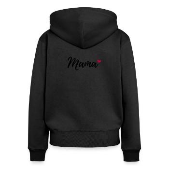 Maman maman maman maman - Sweat à capuche zippé Premium bio Femme - noir - Dos - Julia (174cm)