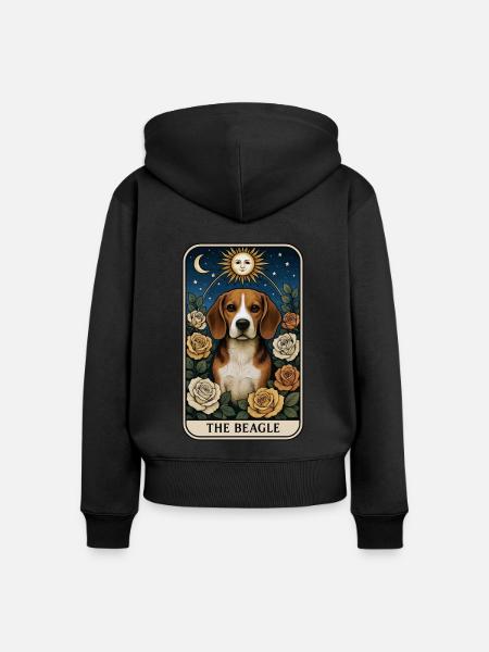 Beagle - Frauen Premium Bio Zip Hoodie - Schwarz