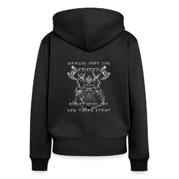 Walhalla Erbe Geschenk für Wikinger Fans - Frauen Premium Bio Zip Hoodie - Schwarz - Hinten - Julia (174cm)