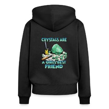 Cristal Des surprises brillantes à offrir - Sweat à capuche zippé Premium bio Femme - noir - Dos - Julia (174cm)