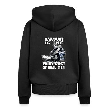 Lustiges Holzfäller T für Forstwirte und Förster - Frauen Premium Bio Zip Hoodie - Schwarz - Hinten - Julia (174cm)