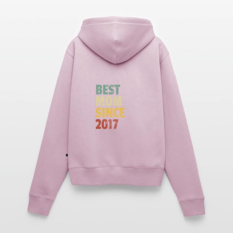 Beste Mutter seit 2017 Muttertagsslogan Zitat Frauen Premium Bio Zip Hoodie