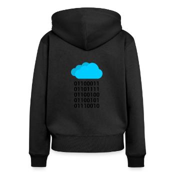 Informatik Geschenk - Frauen Premium Bio Zip Hoodie - Schwarz - Hinten - Julia (174cm)
