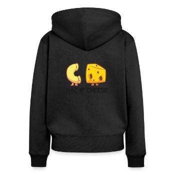 Käse Makkaroni Liebe Mac And Cheese Mac & Cheese - Frauen Premium Bio Zip Hoodie - Schwarz - Hinten - Julia (174cm)