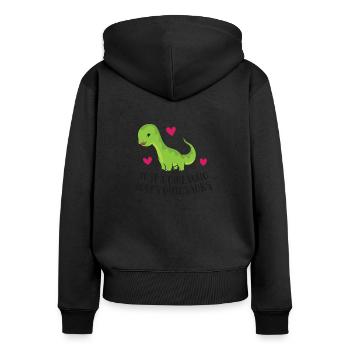Just a Girl Who Loves Dinosaurs Cute Dinosaurs - Women's Premium Organic Zip Hoodie - black - Back - Julia (174cm)