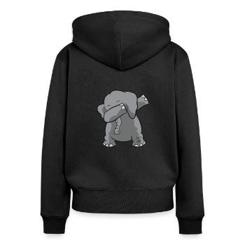 Elephant Dabbing d’éléphant drôle - Sweat à capuche zippé Premium bio Femme - noir - Dos - Julia (174cm)