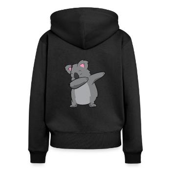 Funny Dabbing Koala - Women's Premium Organic Zip Hoodie - black - Back - Julia (174cm)