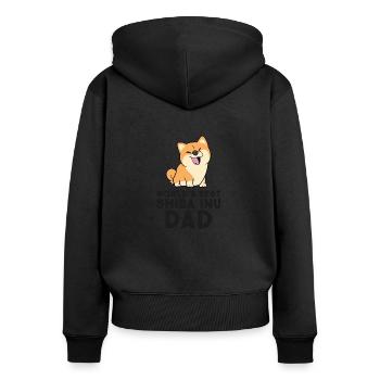 Bester Shiba Inu Papa der Welt - Frauen Premium Bio Zip Hoodie - Schwarz - Hinten - Julia (174cm)