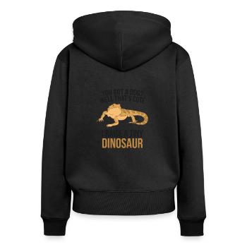 Bearded Dragon Owner Bearded Dragon Pet Bearded - Women's Premium Organic Zip Hoodie - black - Back - Julia (174cm)