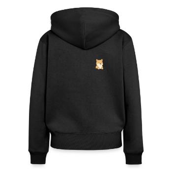 Shiba Inu Hund In Der Tasche - Frauen Premium Bio Zip Hoodie - Schwarz - Hinten - Julia (174cm)