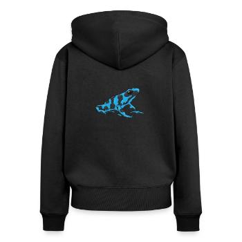 Poison bleu Grenouille flèche Dendrobatidae - Sweat à capuche zippé Premium bio Femme - noir - Dos - Julia (174cm)
