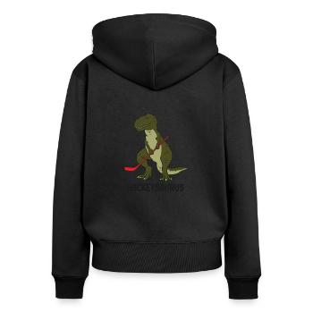 Hockey sur glace Dinosaure Hockey Garçon Enfants Hockey - Sweat à capuche zippé Premium bio Femme - noir - Dos - Julia (174cm)