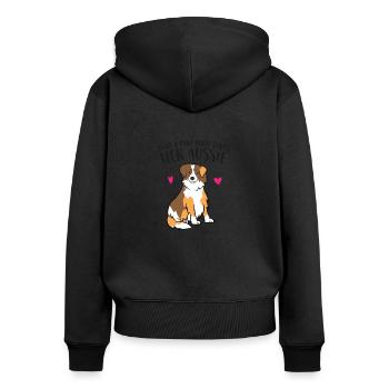 Just a Girl Who Loves Australian Shepherds Aussie - Women's Premium Organic Zip Hoodie - black - Back - Julia (174cm)