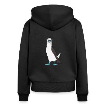 Cute Blue Foot Booby Bird Dancing Blue Foot - Women's Premium Organic Zip Hoodie - black - Back - Julia (174cm)