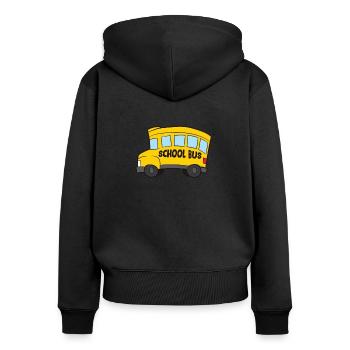 Enfants drôles Bus scolaire Cadeau pour le bus scolaire - Sweat à capuche zippé Premium bio Femme - noir - Dos - Julia (174cm)