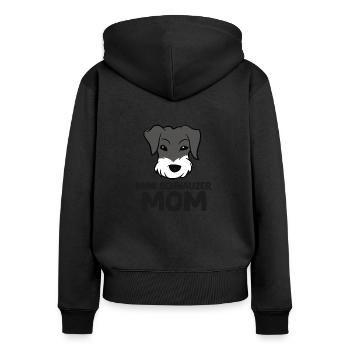 Schnauzer Mom Miniature Schnauzer Mom - Frauen Premium Bio Zip Hoodie - Schwarz - Hinten - Julia (174cm)