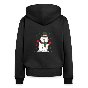 Bonhomme de neige de Noël - Sweat à capuche zippé Premium bio Femme - noir - Dos - Julia (174cm)