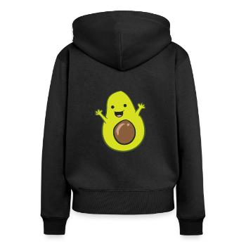 Avocat cadeau Guakamole Amour Avocats - Sweat à capuche zippé Premium bio Femme - noir - Dos - Julia (174cm)