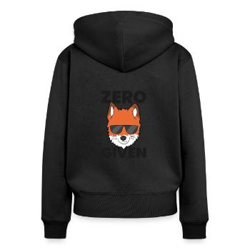 Zero Fox Given Funny No Fox Given Love Foxes - Women's Premium Organic Zip Hoodie - black - Back - Julia (174cm)