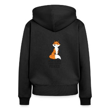 Just A Girl Who Loves Foxes Kids Fox Girl - Women's Premium Organic Zip Hoodie - black - Back - Julia (174cm)