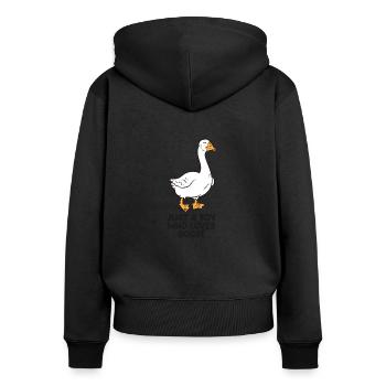 Just a Boy Who Loves Goose - Women's Premium Organic Zip Hoodie - black - Back - Julia (174cm)