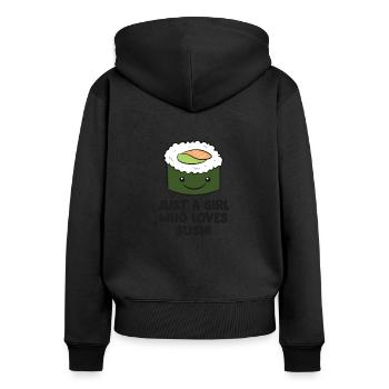 Just a Girl Who Loves Sushi Japanese Sushi Girl - Women's Premium Organic Zip Hoodie - black - Back - Julia (174cm)