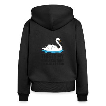 Swan Birds Gift This Is My Human Costume I'm - Women's Premium Organic Zip Hoodie - black - Back - Julia (174cm)