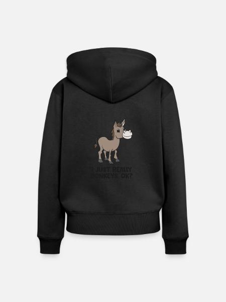 Donkey Lover I Just Really Like Donkeys - Women's Premium Organic Zip Hoodie - black