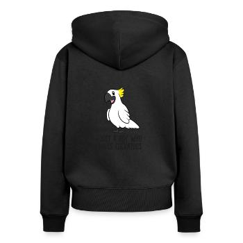 Cacatoès drôle Juste un garçon qui aime les cacatoès - Sweat à capuche zippé Premium bio Femme - noir - Dos - Julia (174cm)