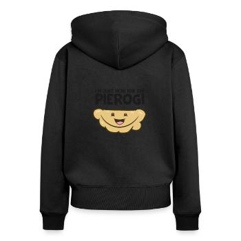 Lustige Pierogi-Liebhaber Ich bin nur hier für - Frauen Premium Bio Zip Hoodie - Schwarz - Hinten - Julia (174cm)