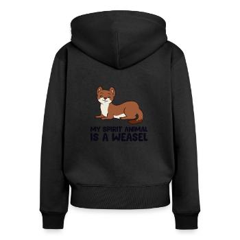 Drôle de fée de belette Mon animal est un - Sweat à capuche zippé Premium bio Femme - noir - Dos - Julia (174cm)