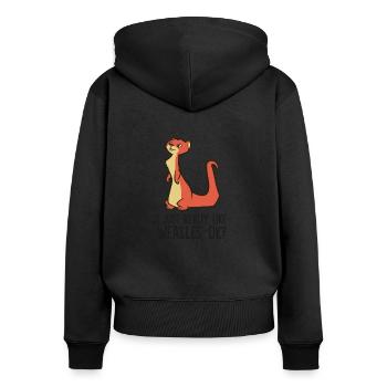 J’aime vraiment les belettes - Sweat à capuche zippé Premium bio Femme - noir - Dos - Julia (174cm)
