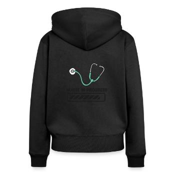 Funny Nurse Lover Nurse In Progress Future Nurse - Women's Premium Organic Zip Hoodie - black - Back - Julia (174cm)