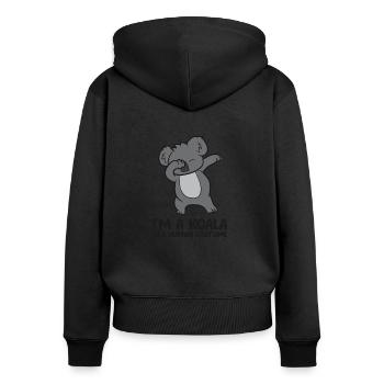 Je suis un koala dans un costume humain - Sweat à capuche zippé Premium bio Femme - noir - Dos - Julia (174cm)