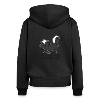 Just a Boy Who Loves Skunks Funny Skunk - Frauen Premium Bio Zip Hoodie - Schwarz - Hinten - Julia (174cm)