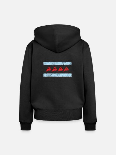 Chicago Style Pizza Deep Dish - Frauen Premium Bio Zip Hoodie - Schwarz
