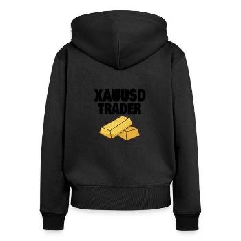 Gold Trader Forex Trader XAUUSD Trader - Frauen Premium Bio Zip Hoodie - Schwarz - Hinten - Julia (174cm)