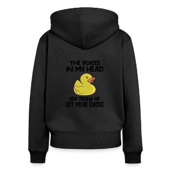 Rubber Duck Ducks Bird Hunt Duck lover Cute Duck - Women's Premium Organic Zip Hoodie - black - Back - Julia (174cm)
