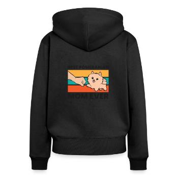 Meilleure mère de Poméranie de tous les temps - Sweat à capuche zippé Premium bio Femme - noir - Dos - Julia (174cm)