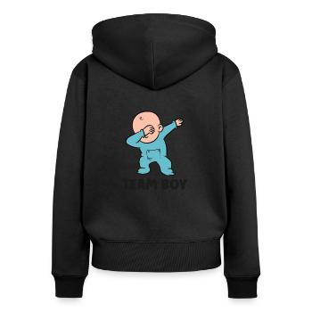 Révélation de genre Team Boy - Sweat à capuche zippé Premium bio Femme - noir - Dos - Julia (174cm)