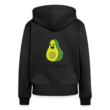 Avocado Papa Avocado Papa Avocado Papacado - Frauen Premium Bio Zip Hoodie - Schwarz - Hinten - Julia (174cm)