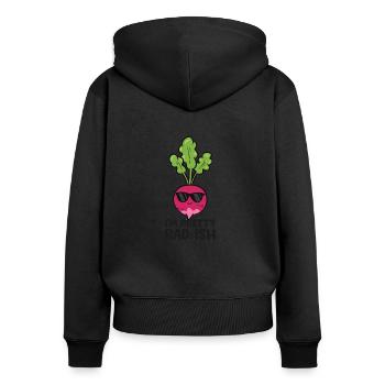 Je suis assez Radis Radis Légumes Amour Radis - Sweat à capuche zippé Premium bio Femme - noir - Dos - Julia (174cm)