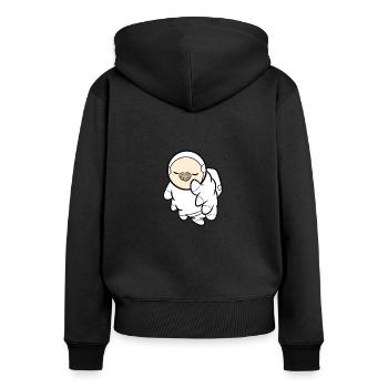 Squash Dad comme papa normal, mais avec plus grand - Sweat à capuche zippé Premium bio Femme - noir - Dos - Julia (174cm)
