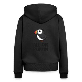 All or Puffin Funny - Women's Premium Organic Zip Hoodie - black - Back - Julia (174cm)