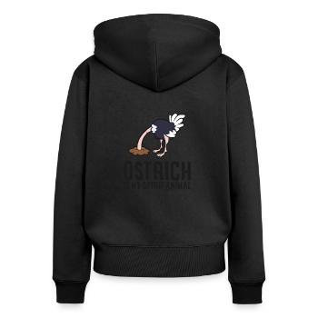 Ostrich Is My Spirit Animal Love Ostriches - Women's Premium Organic Zip Hoodie - black - Back - Julia (174cm)