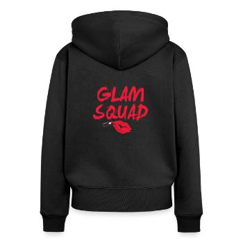 Glam Squad Funny Makeup Cheer - Sweat à capuche zippé Premium bio Femme - noir - Dos - Julia (174cm)