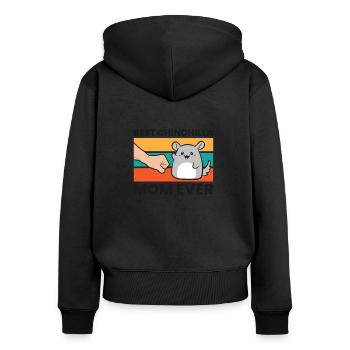 Beste Chinchilla-Mama aller Zeiten - Frauen Premium Bio Zip Hoodie - Schwarz - Hinten - Julia (174cm)